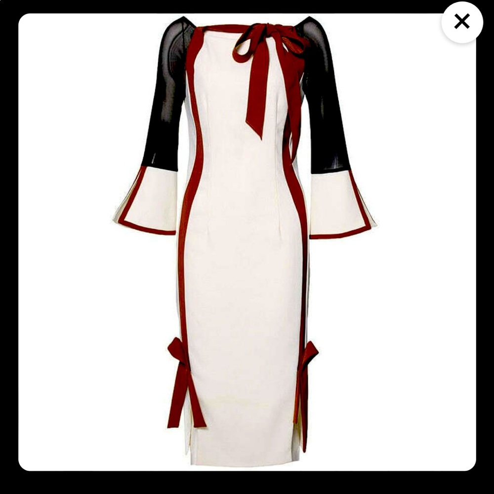 Patchwork Flared Sleeve Dress - image 2